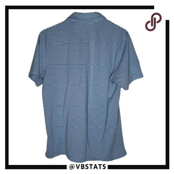 Vineyard Vines Men's Striped Pique Pima Cotton Blend Performance Polo Blue Large - Picture 2 of 5